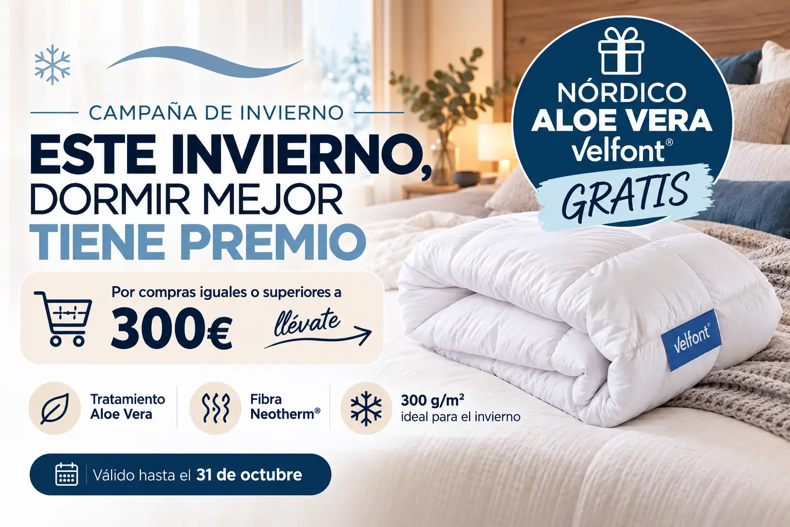 Tu Colchón Nuevo viene con Nórdico Velfont de Regalo
